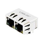 Green / Yellow Led 1000 Base-T Tab Down Magnetic RJ45 Connector JXR8-1002NL 1x2