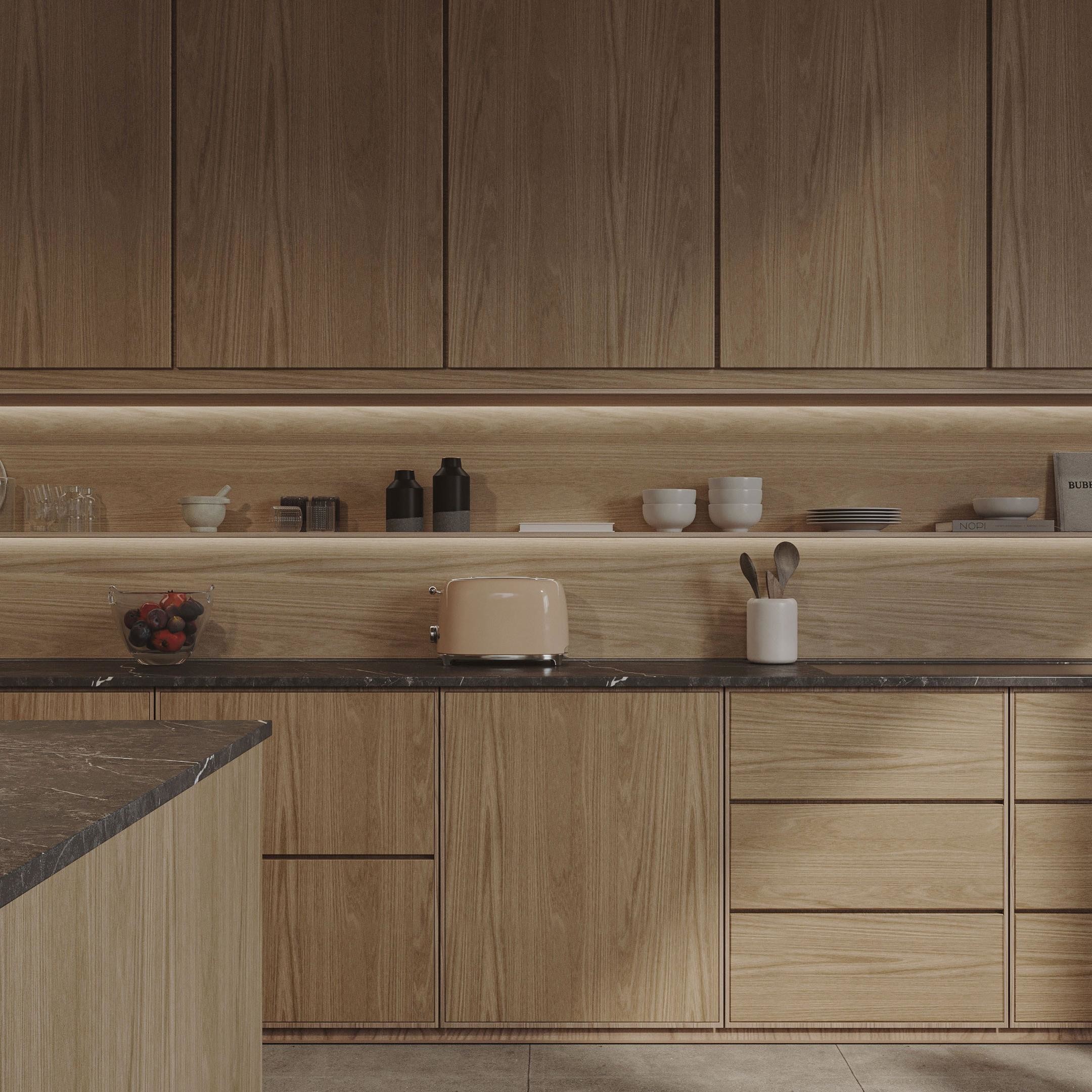 Modern Style Manufacturer Full Set Designs Complete Minimalist Wood Grain Kitchen Cabinets