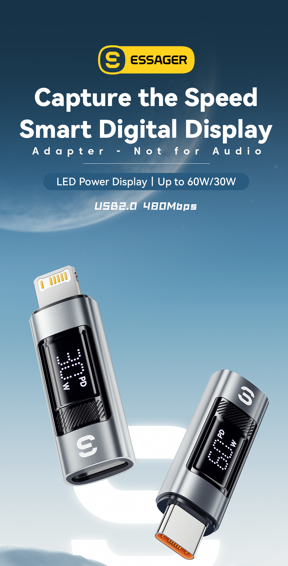 ESSAGER ES-OTG25 Series USB C Lightning OTG Adapter 3A For Apple IPhone