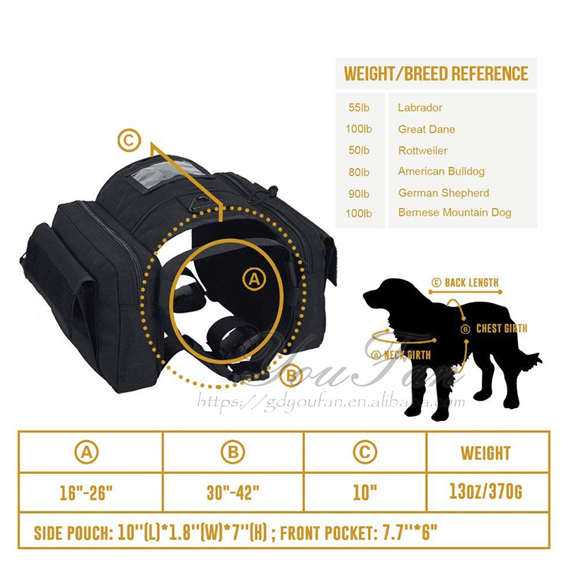 Water Repellent 1000D Nylon Pet Carrier Bag With Built - In Poop Bag Holder