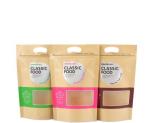 craft paper pet dog food bag with resealable zipper kraft bag for food