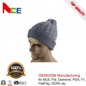 China Unique Unisex Fitted Beanie Hats / Grey Mens Winter Beanie Hats 56-60CM on sale