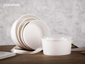 Wholesale 750ml Eco Friendly Disposable Kraft White Paper Salad Bowls with Customizable Design from china suppliers