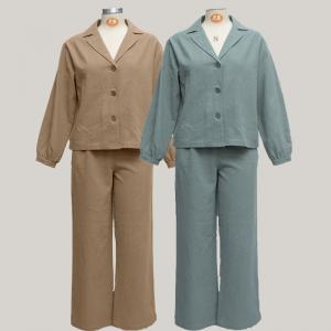 Wholesale Linen Fabric Formal Stylish Womens Suits Slim Fit Two Pieces Stylish Loungewear Set from china suppliers