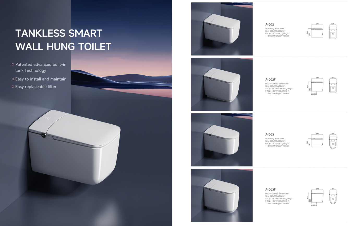 High-Performance and Functional Modern Smart Toilet with Built-in Ceramic Water Tank for Commercial