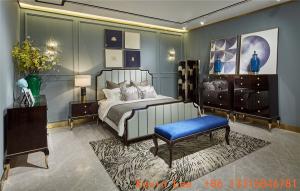 Wholesale New classic luxury bedroom furniture set used in High end glossy painting wood bed with Storage chest of drawers cabinet from china suppliers