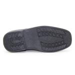Punch Shape Versatile Kids Black Leather School Shoes With Elastic Straps