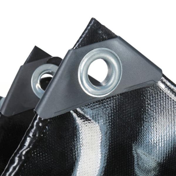 Black Tarpaulin with 500D-1500D Yarn Count Waterproof Tarp Heavy Duty Sheet HQ