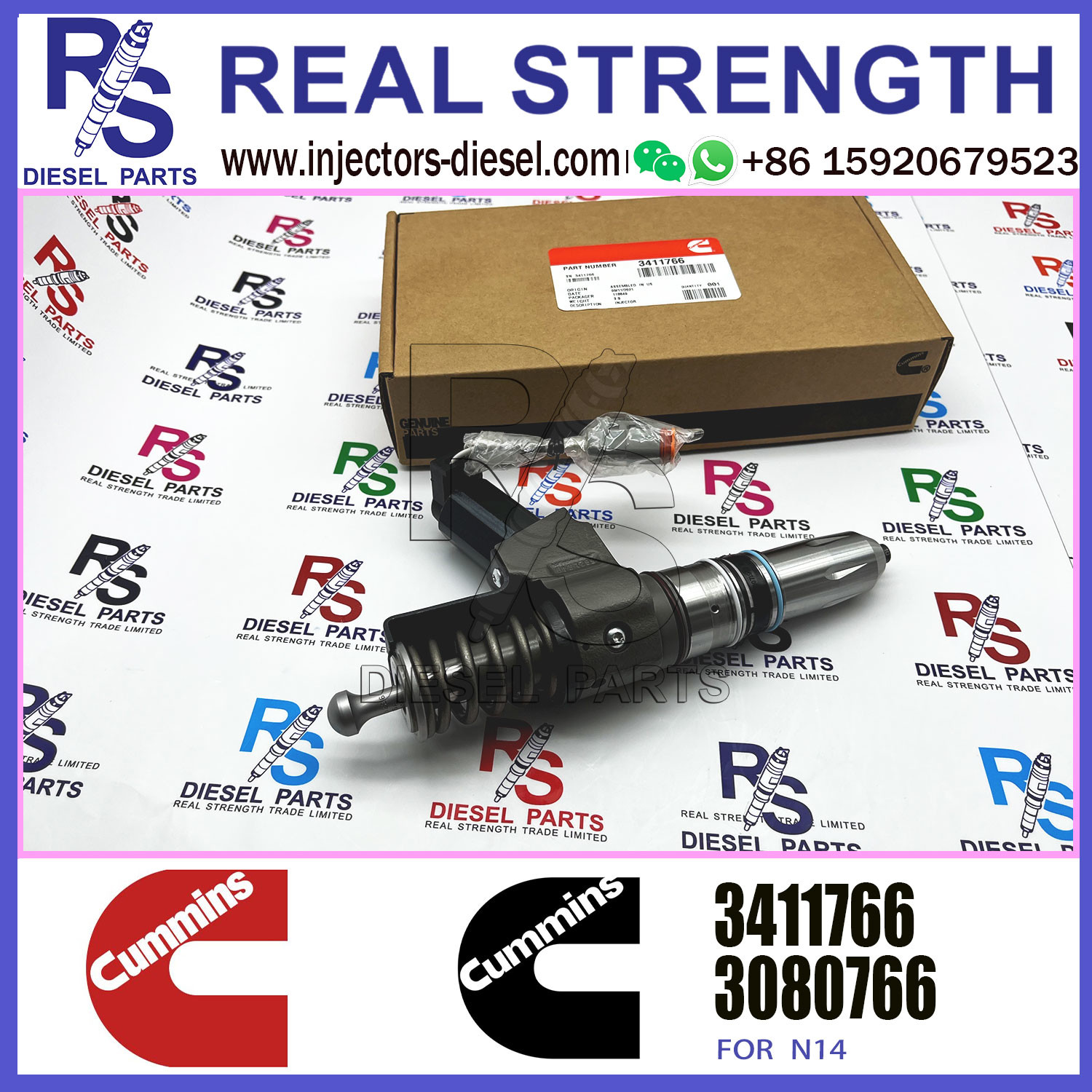 3411765 Diesel N14 Common Rail Fuel Injector 3411766 3652541 3411767 3652542
