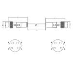 Female To Female M8 Waterproof Connector 3 Pin REACH With Cable