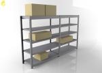 Five Levels Light Duty Storage Rack , 450mm Wide 2400mm High Gray White Steel