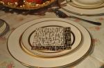 Biodegradable Gold Foil Napkin , 3ply Monogrammed Beverage Napkins