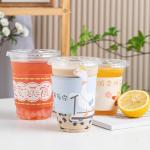 16oz 32oz Disposable Bubble Tea Cups For Juice Non Spill