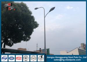 China Single Double Arm Street Light Poles , High Mast Light Pole Wall Thickness 8mm on sale