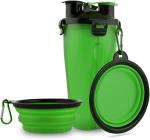 Outdoor 2 In 1 Dog Water Bottle With Dual Chambered Storage Food Container
