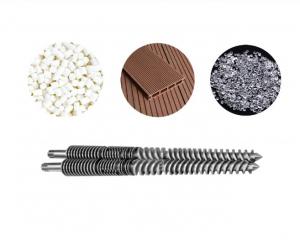China Bimetallic / Nitrided Conical Twin Extruder Screws And Barrels For WPC PVC PE Industry on sale