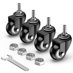 Wholesale 4 Piece Set Industrial Swivel Caster PVC Double Ball Bearing Threaded Stem Caster With Brake from china suppliers