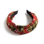 Christmas Xmas Cross Knot Hairband Plaid Holiday Decorations 40cm 15.8in