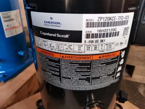 Anti Corresion Copeland Scroll Refrigeration Compressor 10HP R410 ZP120KCE-TFD