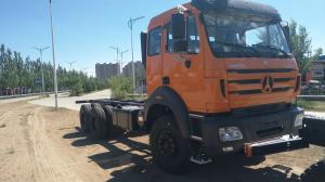 China 6x4 Beiben Trucks Euro 2 Operating Weight 13650kg Red Color Box Material Optional on sale