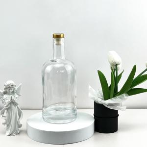 Wholesale Glass Beverage Bottle 700ml 750ml 1L Nordic Empty Rum Whisky Vodka Spirit With Cork from china suppliers