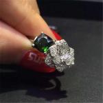 Piaget full diamonds green tourmaline rose ring of 18kt gold with yellow gold or