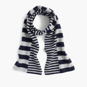 Wholesale Girls Knitted Wool Scarf , Intarsia Custom Knit Scarves With Non Symmetric Stripe from china suppliers
