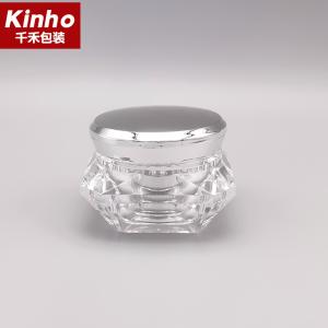 Wholesale 3-50g Frosted Cosmetic Cream Jar Diamond Acrylic Cosmetic Containers Double Wall from china suppliers