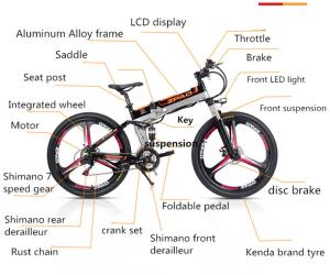 Wholesale 48V 350W Aluminium Alloy Frame Electric Bikes With Hidden Battery And Disc Brake from china suppliers