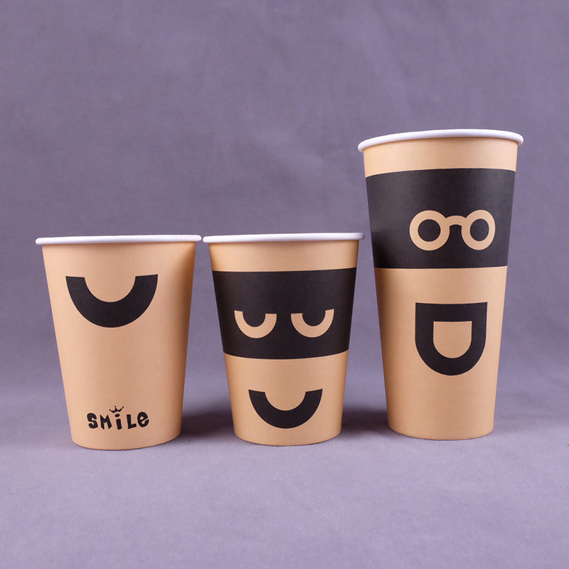 PE Coating 12Oz Disposable Paper Coffee Cup 8 Grams Single Wall