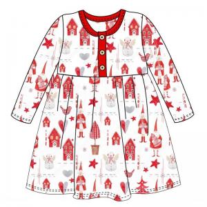 Wholesale Christmas Baby long sleeve girls dresses christmas printing clothing children outfits girl dress from china suppliers