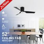 DC Motor ABS Blade Black Modern Ceiling Fan Small And Low Profile