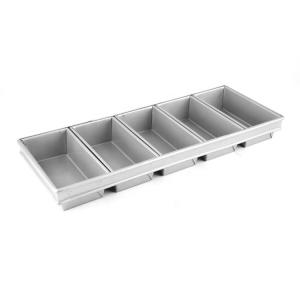 Wholesale 5 slotted Alumminum steel baking loaf pan baking tray toast box bread molding bread baking toast box for restaurant from china suppliers