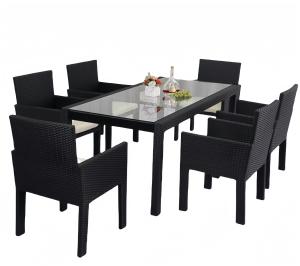Wholesale 7 PCS Woven Dining Table Chairs Patio Conversation Leisure Rattan Sofa Set from china suppliers