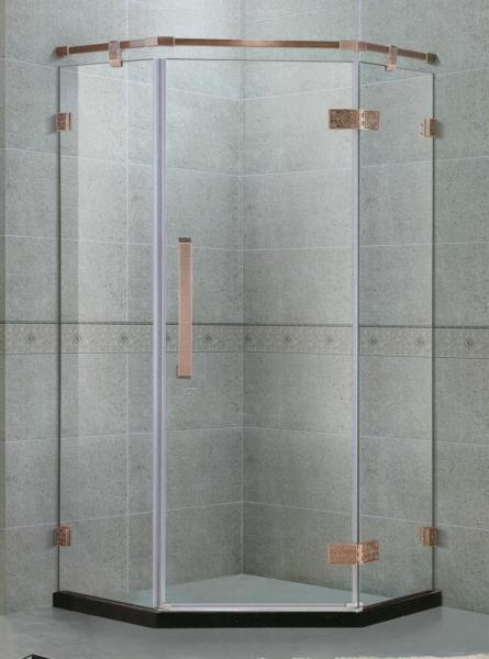 135 Degree Stainlees Steel Hinge Shower Enclosures Swing Red Bronze Support Bar