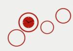 Red Acrylic Art Contemporary Wall Clocks, Decorative Clock For Badroom LY-059