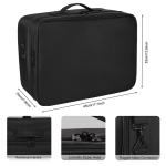 Adjustable Dividers Nylon Cosmetic Organizer Travel Case With Mirror