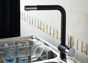 Wholesale ROVATE Black Single Handle Kitchen Sink Faucet Brass Body Contemporary Design from china suppliers