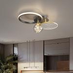 Modern Simple Round Led Ceiling Light Minimalist Living Room Bedroom Black Gold