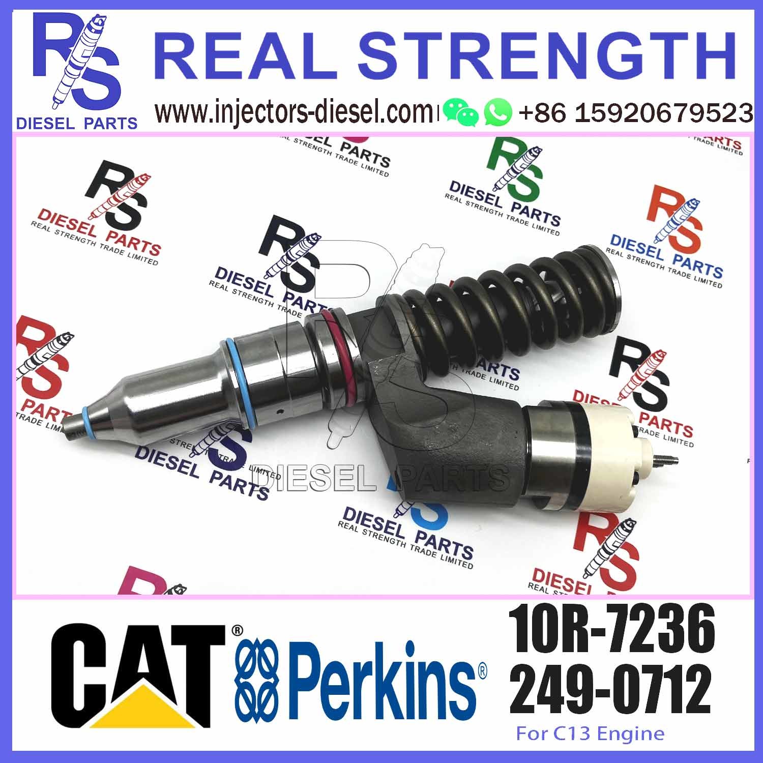 Diesel Fuel Common Rail Injector 2490705 10R7236 249-0705 10R-7236 For CAT C13 Excavator