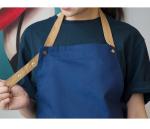 Black Blue Green Customized Logo Cotton Kitchen Apron Durable For Cooking Chef