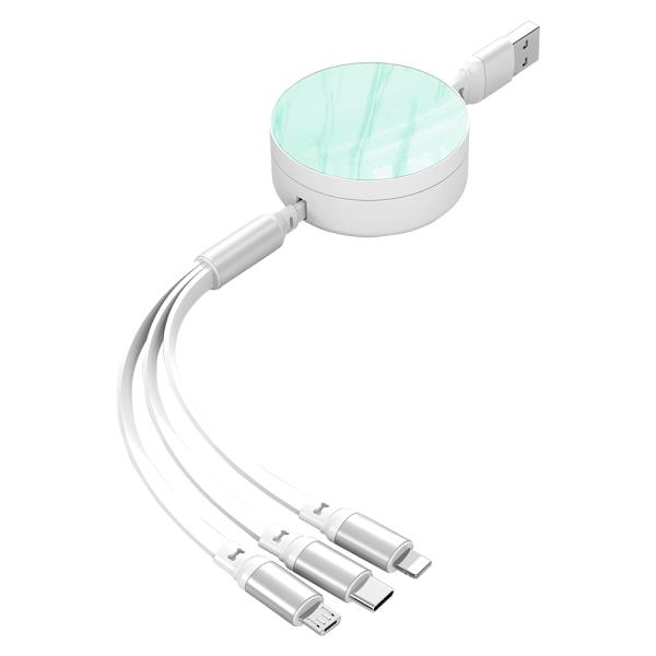 Customizable 3 In 1 Data Cable 66W 1.2M 2A TPE with ABS and Aluminum Alloy Length 100cm/120cm For Mobile Phone Charging