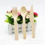 140mm 160mm Birch Disposable Spoon Fork Knife Set Wooden Cutlery for Custom