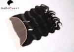 Unprocessed Natural Black Human Hair Medium Parts Lace Closure For Women