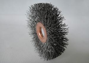 Wholesale 63mm crimped wire wheel brush, 1/2'' Arbor hole ,thickness 10mm,wire diameter 0.008'' ,trim length 19mm from china suppliers