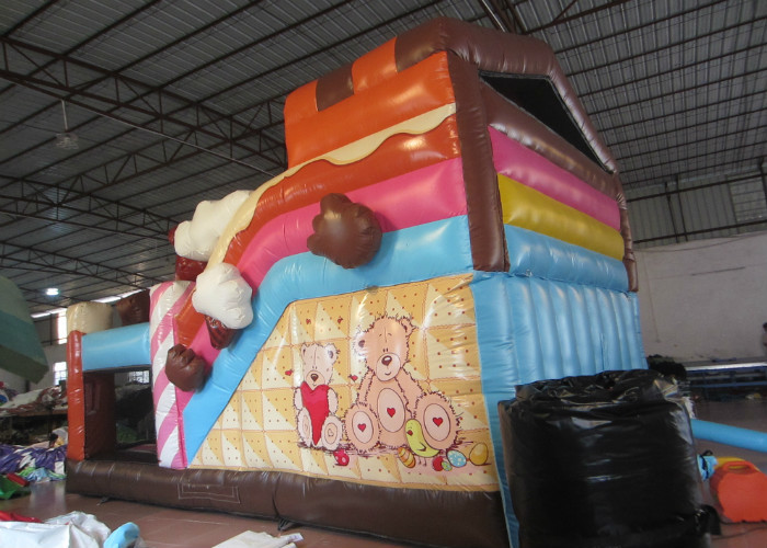 Lovely bear inflatable standard slide for kids inflatable bear slide house on sale inflatable brown bear standard slide