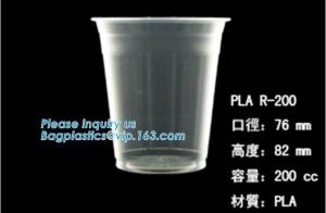 Wholesale reusable plastic coffee cups made by 100% compostable materials,12oz PLA-lined hot coffee plastic cups PLA cups bagease from china suppliers