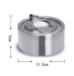 Stainless Steel Cigarette Ashtray Lid Silver Windproof Ashtray