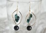 Nature Would Unique Design Love Green Eucalyptus Teardrop Shape 14K Gold