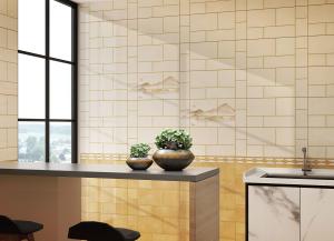 Wholesale Decorative Tiles 30x60cm Mirror Surface Ceramic Wall Tile And Light Yellow Indoor Tiles For Living Room from china suppliers